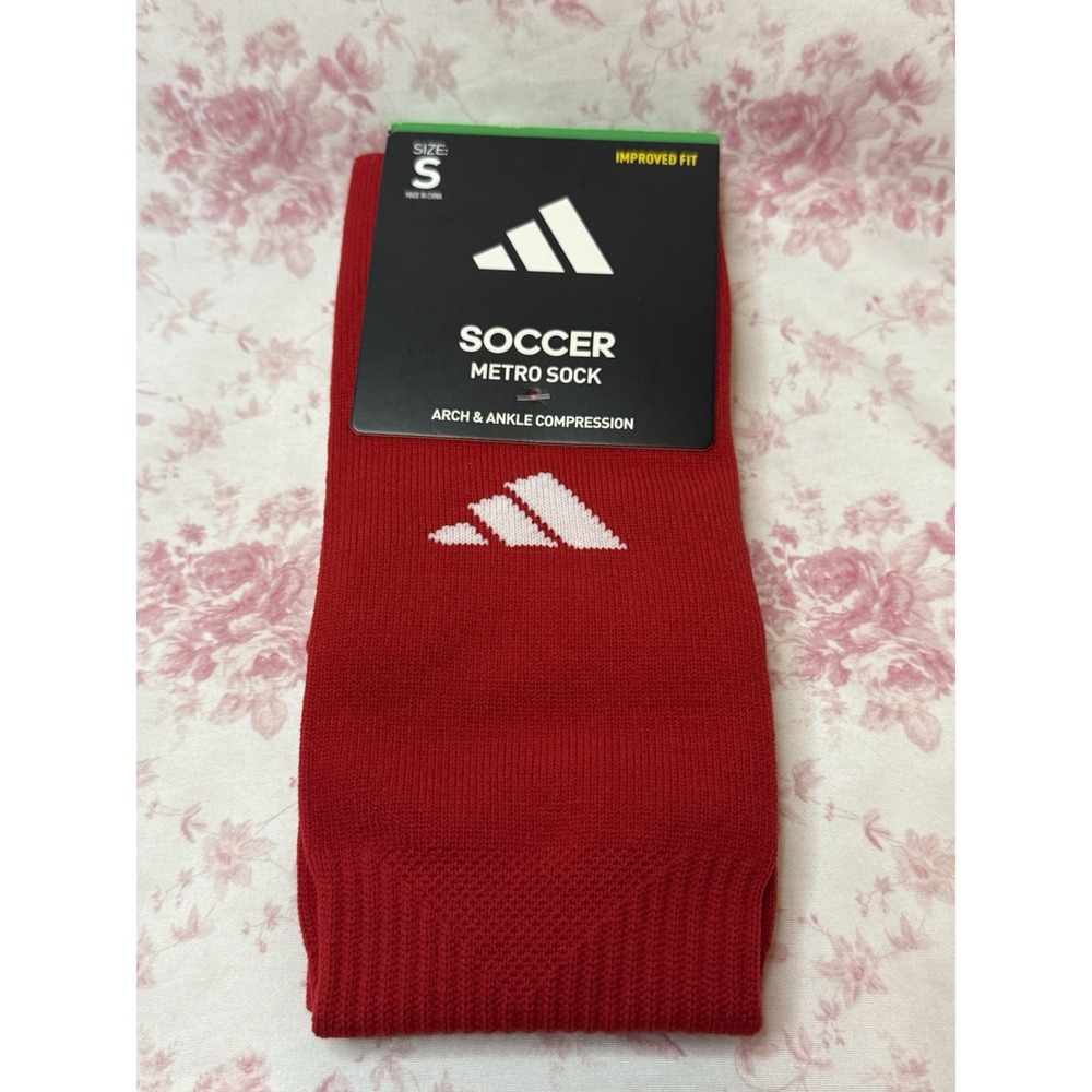 Adidas Soccer Metro Socks Red Size Small Arch & Ankle Compression NWT